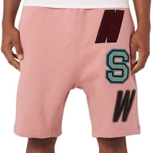 pink nike fleece shorts
